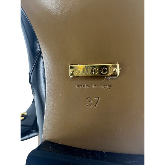 Gucci Interlocking GG Chain Patent Leather Knee Boots - Picture 15 of 16